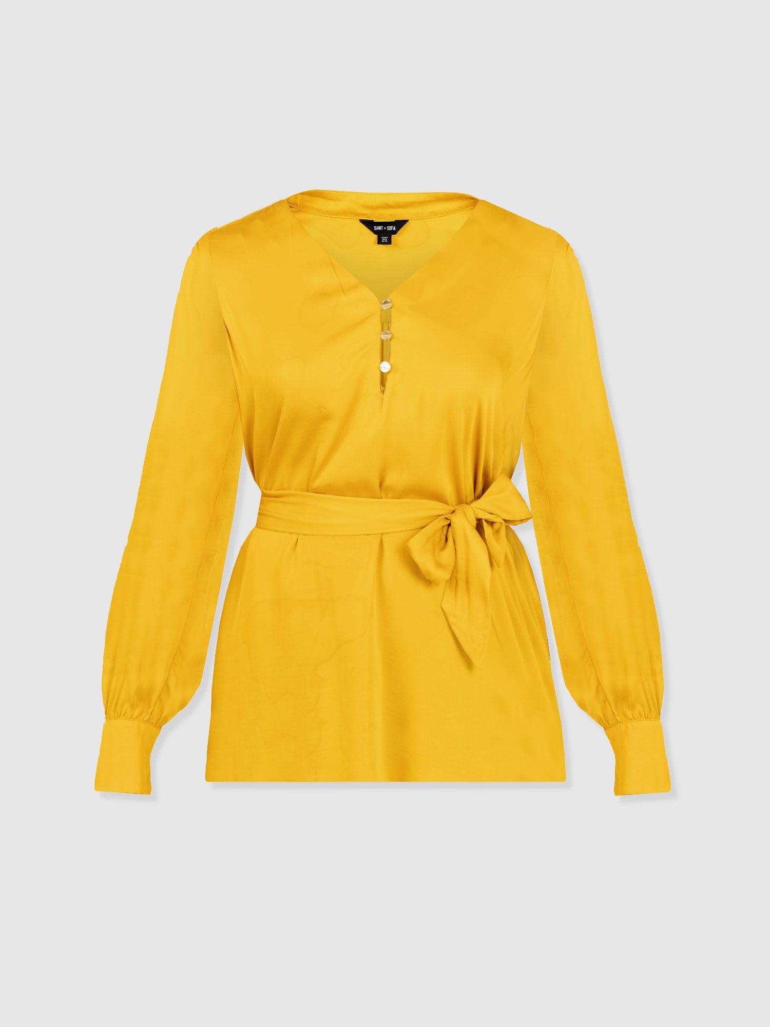 Joselyn V Neck Blouse - Golden Yellow - Women's Blouses | Saint + Sofia® USA